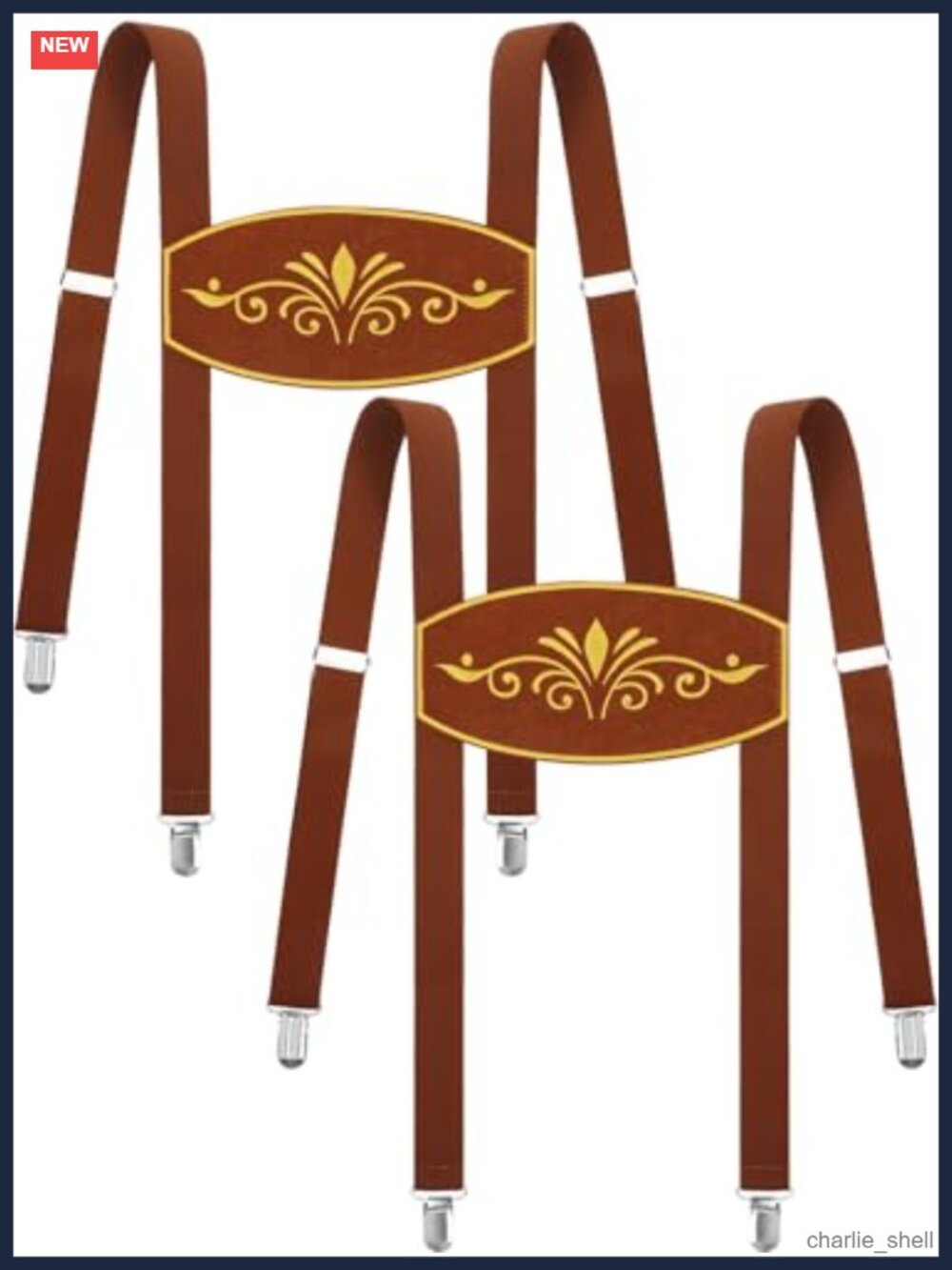 2 Pack Adjustable Suspenders for Men Women Bavarian Okto